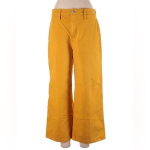 J Crew Slim Wide Leg Pant in Golden Yellow Petite 31